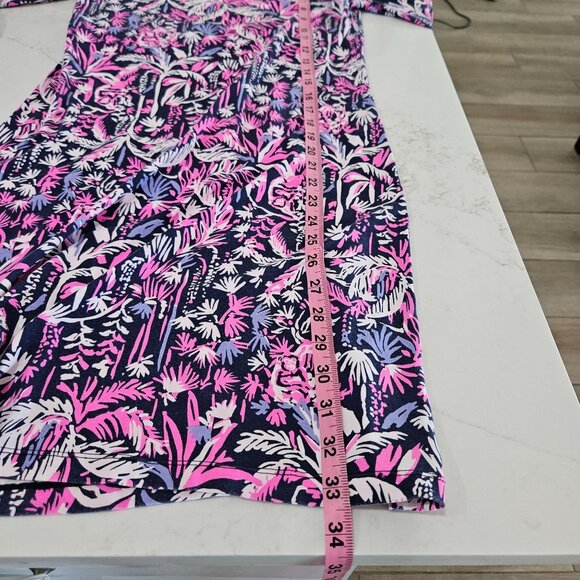 EUC Lilly Pulitzer Sophie Ruffle Dress Bright Navy Swing Of Things 3/4 Sleeve XS - Picture 9 of 13